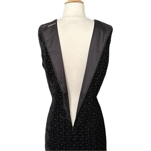 J. McLAUGHLIN Black Velvet Burnout Murphy Dress Office Siren Boardroom Size 10 - Picture 10 of 16